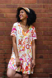 Cool for the summer short sleeve - Dress - Bali print - Elizabeth Summer
