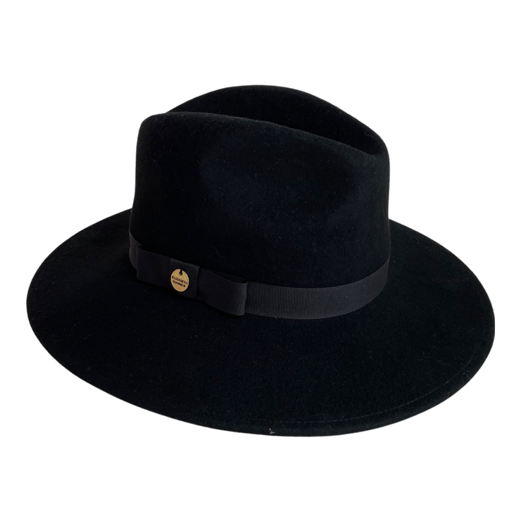 Fedora Wool Hat - Black - Elizabeth Summer