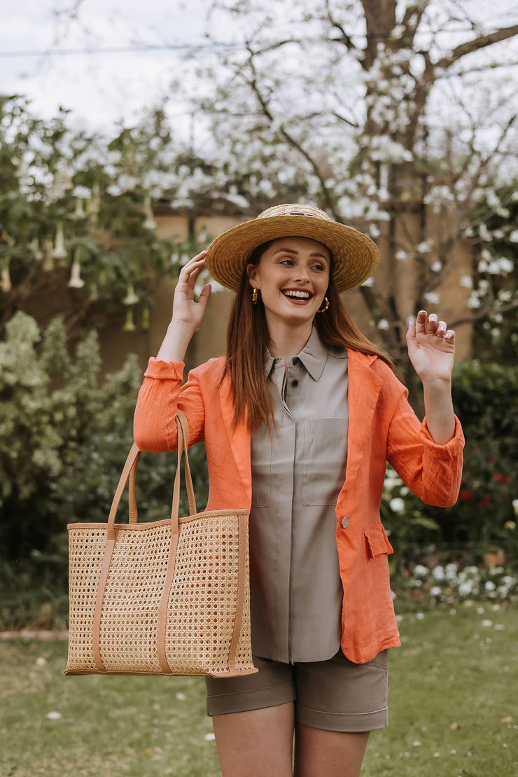 Marta - Linen Jacket - Corallo