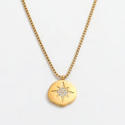 Tarnish Free  - Disc with Diamante Star