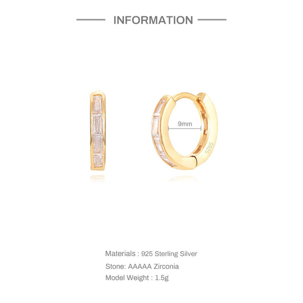 Tarnish Free - Earrings - Huggies (Multiple stone options) - Elizabeth Summer