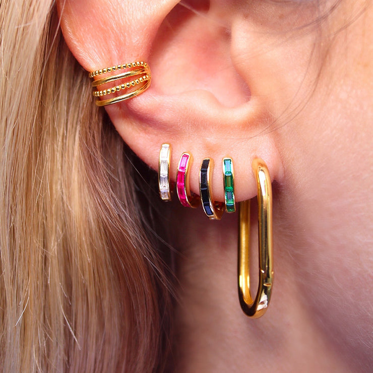Tarnish Free - Earrings - Huggies (Multiple stone options) - Elizabeth Summer