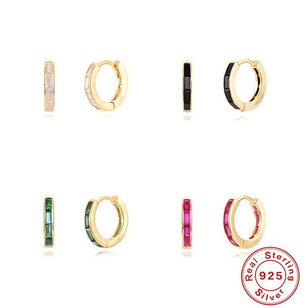 Tarnish Free - Earrings - Huggies (Multiple stone options) - Elizabeth Summer