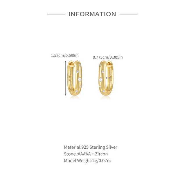 Tarnish Free - Earrings - Oval with diamonds - Elizabeth Summer