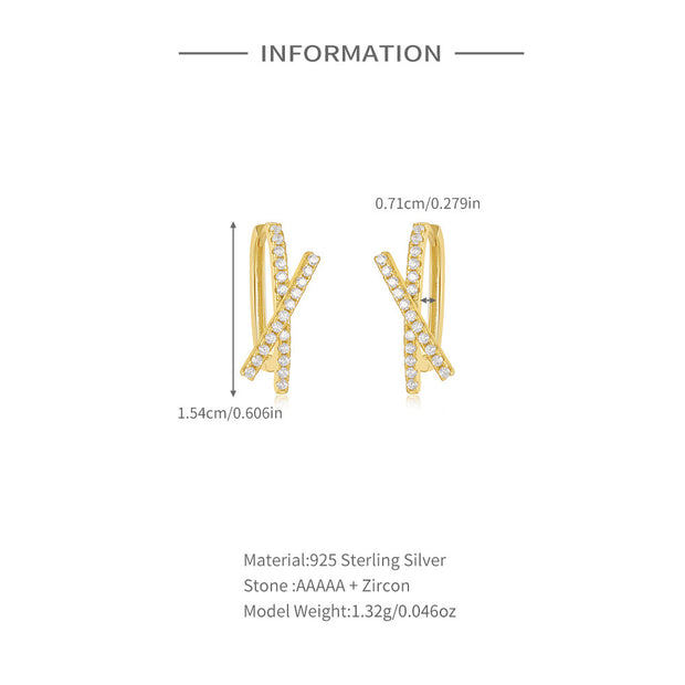 Tarnish Free - Earrings - X diamonds - Elizabeth Summer