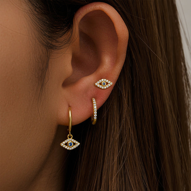 Tarnish Free - 3 Pack Earrings - Eyes - Elizabeth Summer