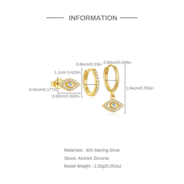 Tarnish Free - 3 Pack Earrings - Eyes - Elizabeth Summer