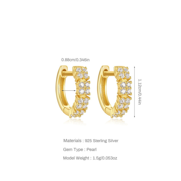 Tarnish Free - Earrings - Huggies with Diamante - Elizabeth Summer
