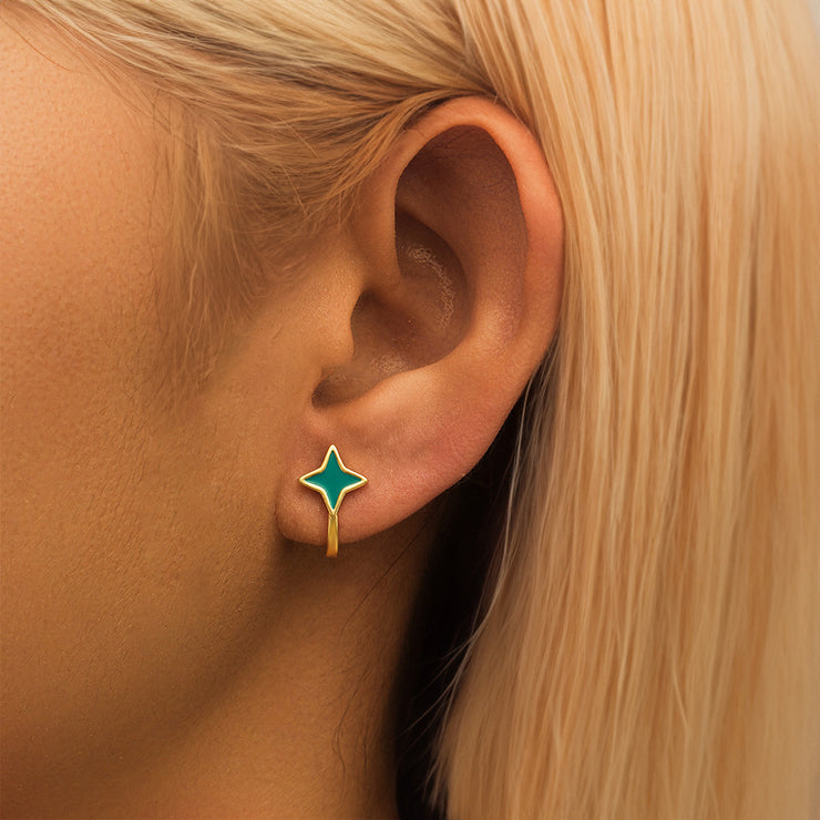Tarnish Free - Earrings - Blue Stars - Elizabeth Summer