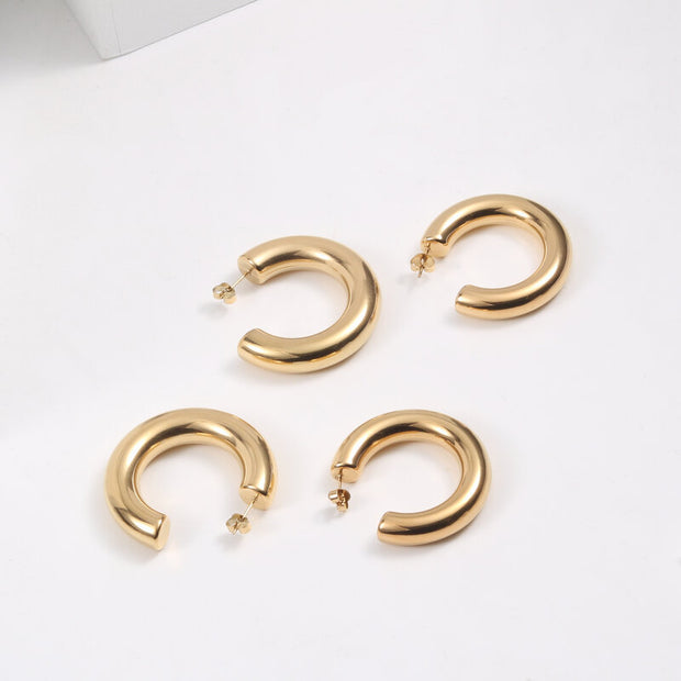 Tarnish Free  - Chunky Lightweight Hoops - Small - Elizabeth Summer