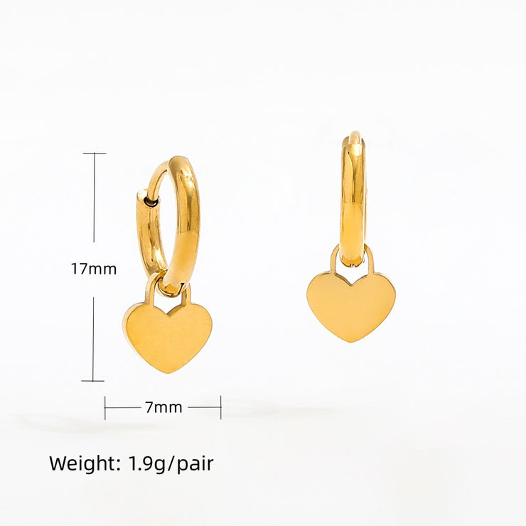 Tarnish Free - Earrings - Plain Hearts (Small)
