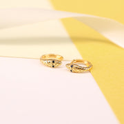 Tarnish Free - Earrings - Snake Hoop with black eyes - Elizabeth Summer