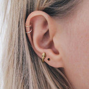 Tarnish Free - Earrings - Snake Hoop with black eyes - Elizabeth Summer
