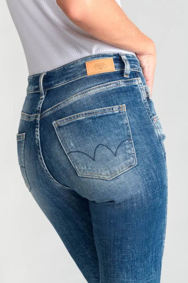 Le Temps Des Cerises - Jeans - 400/17 mom Quers high waist 7/8th destroy blue N°3
