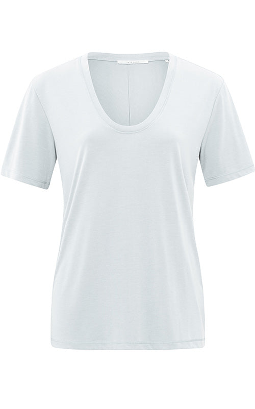 YAYA - T-Shirt With Rounded V-Neck - Cloud Grey