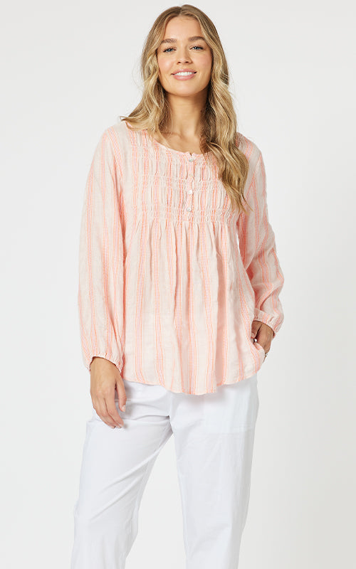 Threadz - Venice Stripe Tunic - Papaya