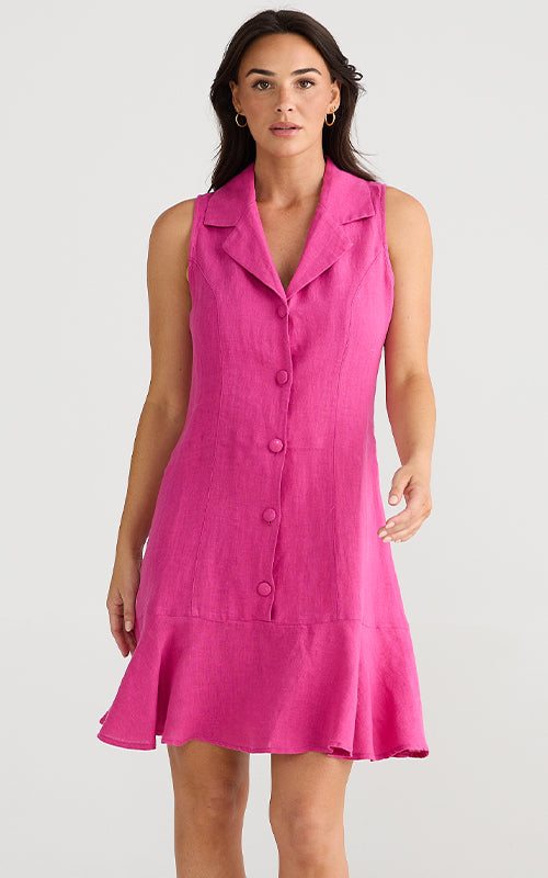 Brave & True - Katie Dress - Fuschia