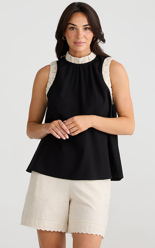 Brave & True - Kelley Top - Black with Natural