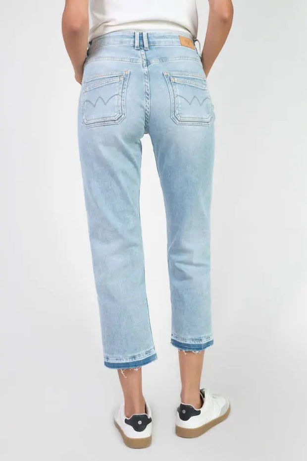 Le Temps Des Cerises - Jeans - 400/17 Mom Valy high waist 7/8th destroy blue N°5