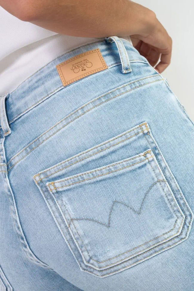 Le Temps Des Cerises - Jeans - 400/17 Mom Valy high waist 7/8th destroy blue N°5