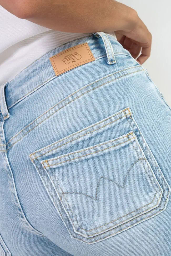 Le Temps Des Cerises - Jeans - 400/17 Mom Valy high waist 7/8th destroy blue N°5 - Elizabeth Summer