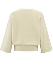 YAYA - Mixing Textures Sweater - Summer Sand - Elizabeth Summer