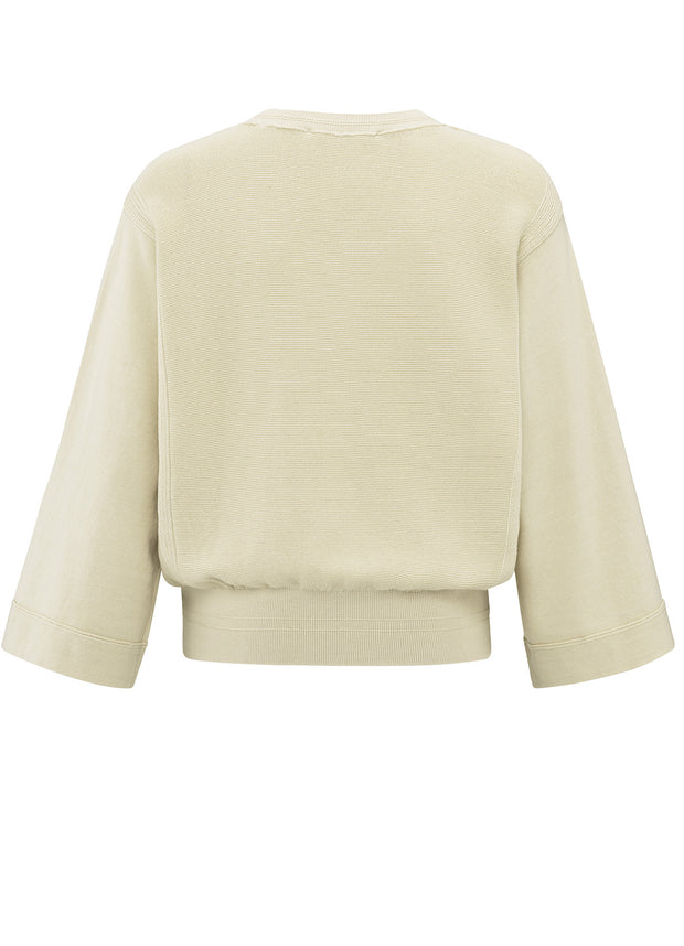 YAYA - Mixing Textures Sweater - Summer Sand - Elizabeth Summer