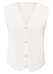 YAYA - Clean Knitted Gilet - Pure White - Elizabeth Summer