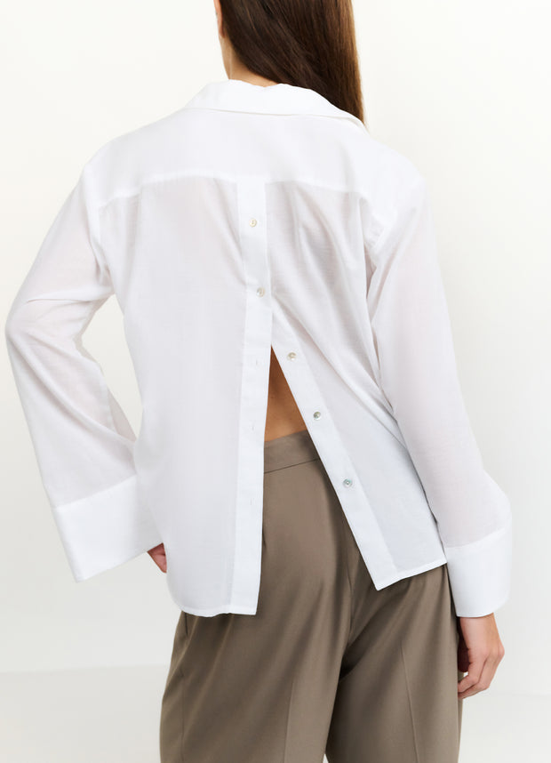 YAYA - Sheer Boyfriend Shirt - Off White - Elizabeth Summer