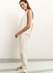 YAYA - Woven Loose Fit Trousers With Seam Details - Rainy Day Beige - Elizabeth Summer