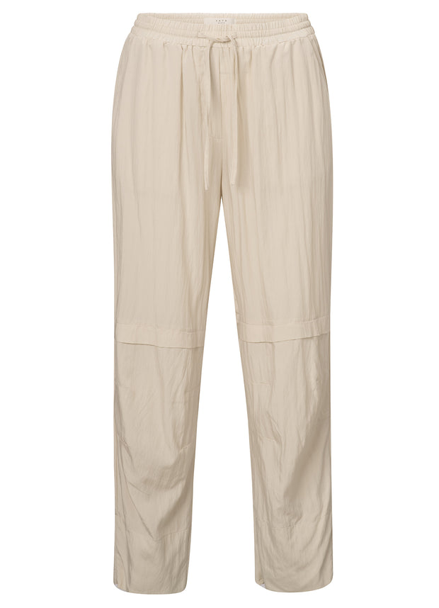YAYA - Woven Loose Fit Trousers With Seam Details - Rainy Day Beige - Elizabeth Summer