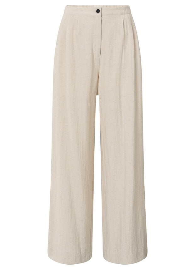 YAYA - Woven Structured Wide Leg - Washed Brown - Elizabeth Summer