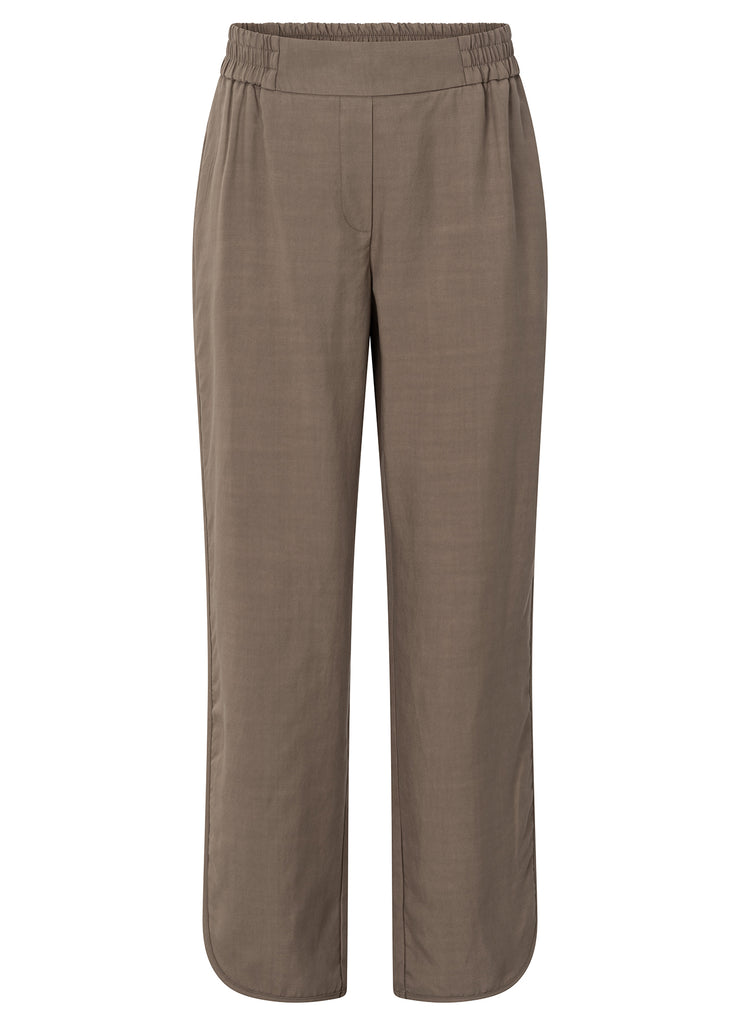 YAYA - Woven Structured Trousers - Greyish Brown - Elizabeth Summer