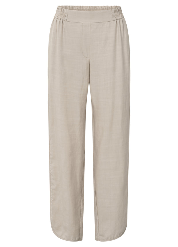 YAYA - Woven Structured Trousers - Silver Lining Beige - Elizabeth Summer