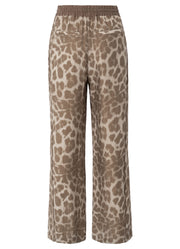 YAYA - Woven Printed Wide Leg Trouser - Milk Brown - Elizabeth Summer