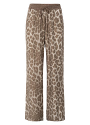 YAYA - Woven Printed Wide Leg Trouser - Milk Brown - Elizabeth Summer