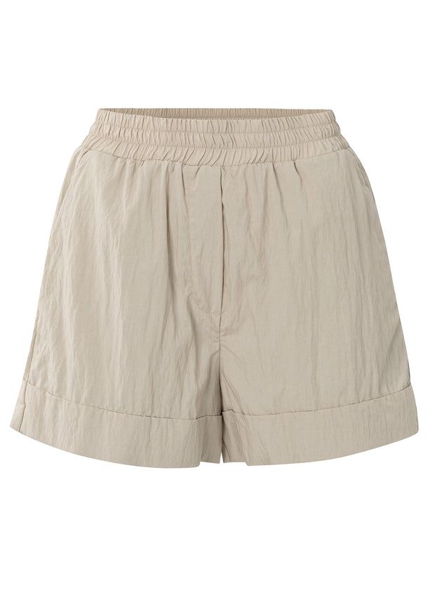 YAYA - Woven Short With Big Turn-Ups - Silver Lining Beige - Elizabeth Summer