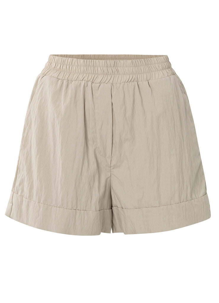YAYA - Woven Short With Big Turn-Ups - Silver Lining Beige - Elizabeth Summer