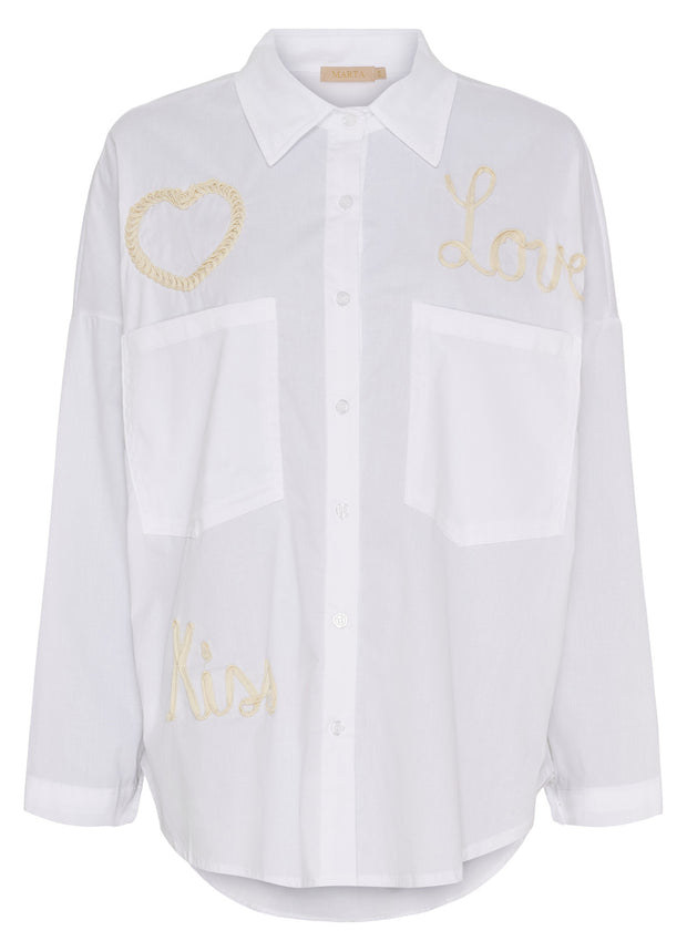 Marta - Shirt - White with heart detail