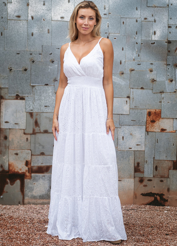 Isla Bonita - Long Dress - White - Elizabeth Summer