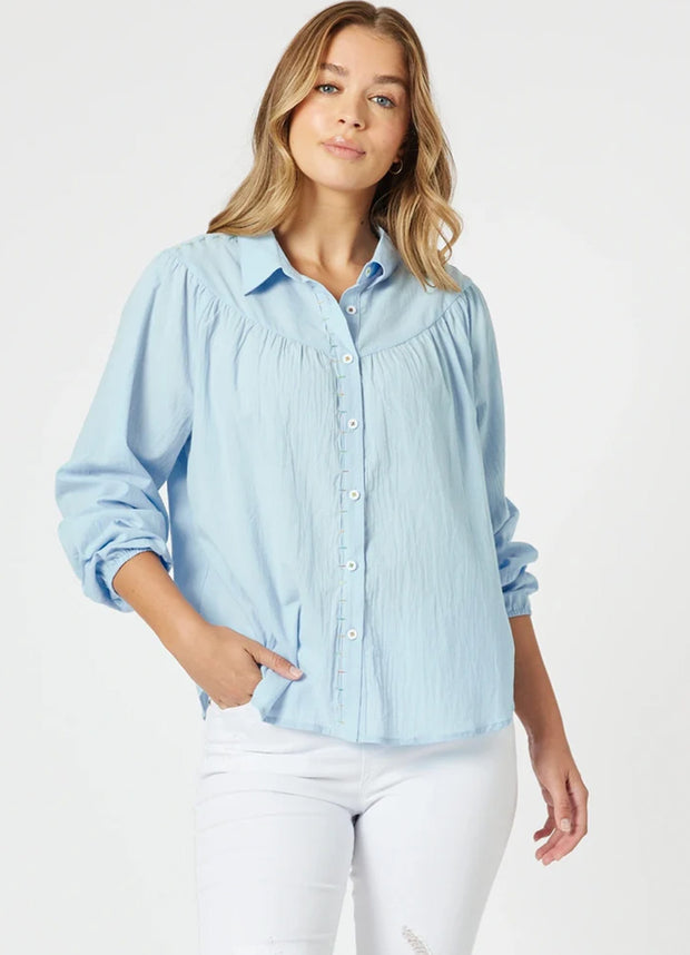 Threadz - Crayon Stitch Shirt - Pale Blue