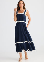 Brave & True - Marlo Dress - Navy & White