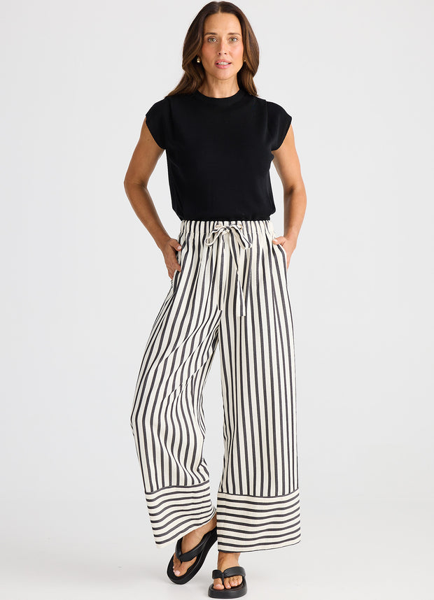 Brave & True - Portia Pant - Black Stripe