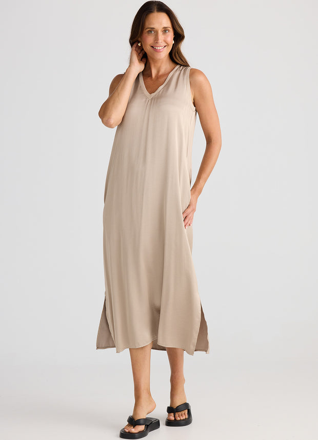Brave & True - Celine Dress - Stone