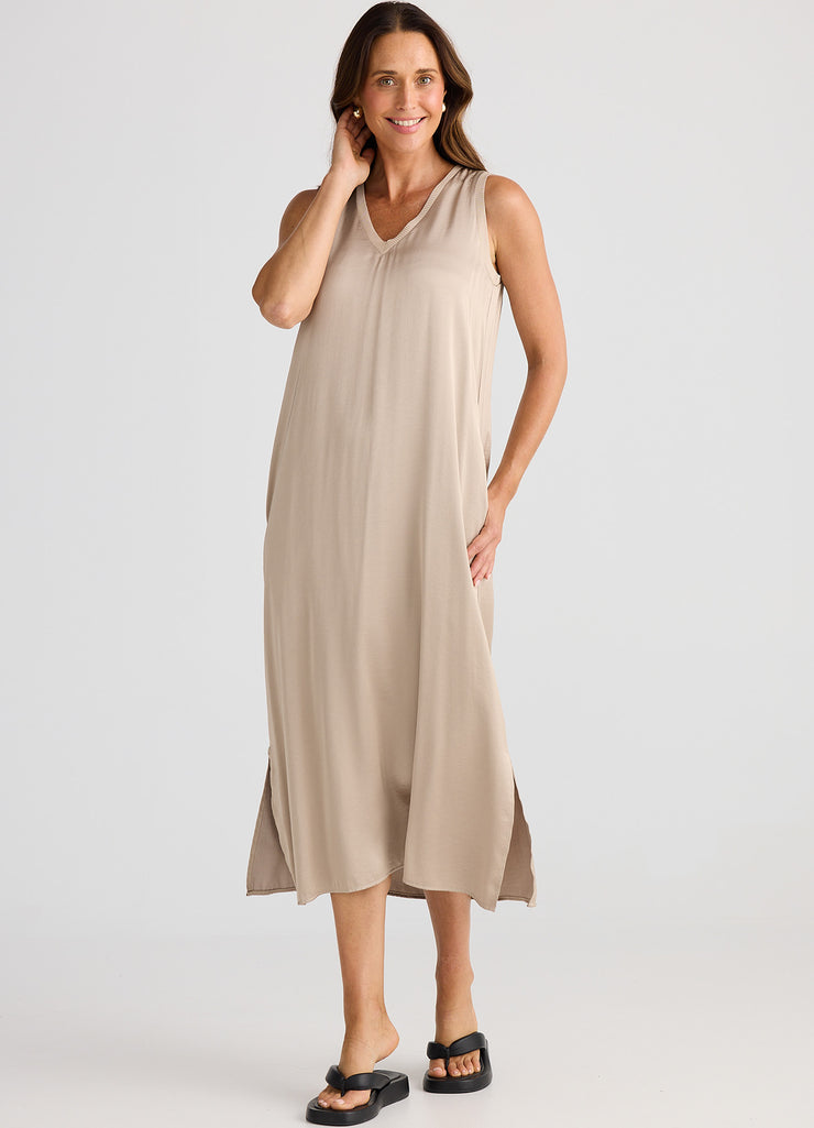 Brave & True - Celine Dress - Stone