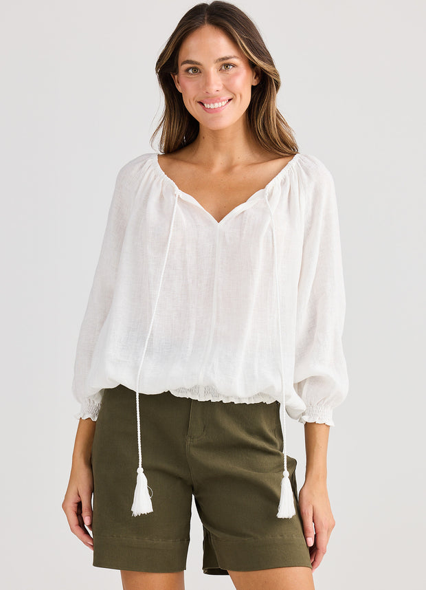 Holiday Australia - Seaside Top - White linen