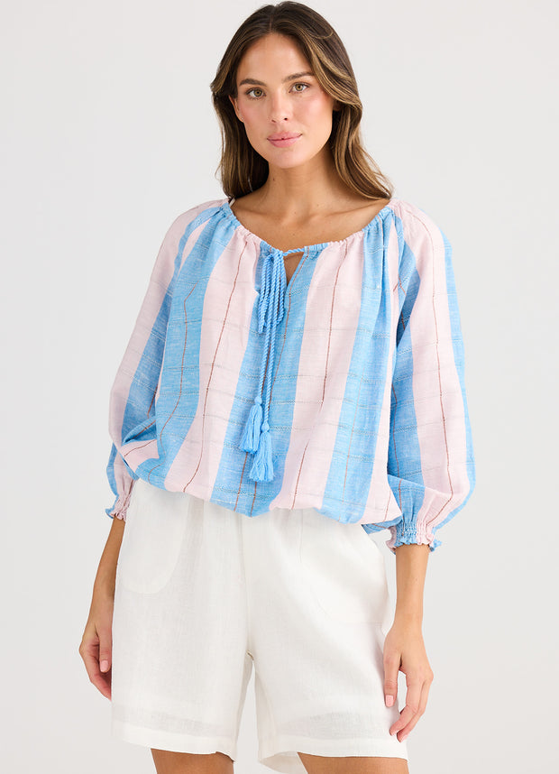 Holiday Australia - Seaside Top - Blue Multi Stripe