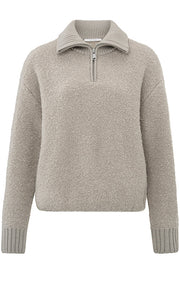 YAYA - Knit - Sweater with Rib Detail - Dove Grey