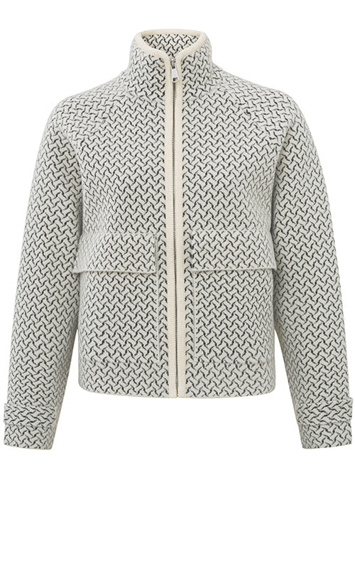 YAYA - Jacket - Knitted Jacket with Pocket - Chalk White