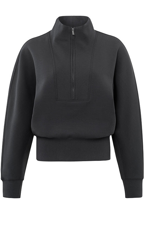 YAYA - Sweater - With Zipper Collar - Anthracite